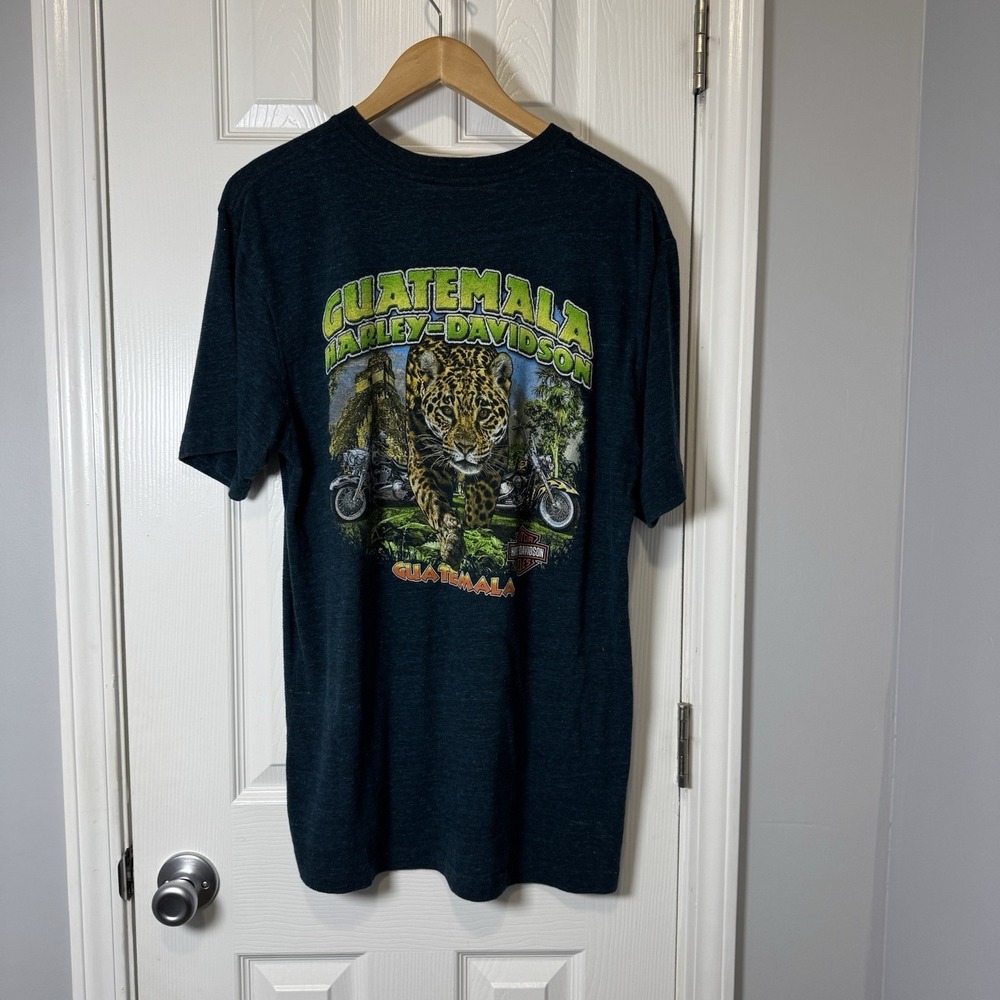 Harley Davidson T-Shirt Cheetah Biker Motorcycles Guatemala Lizard Men Sz L